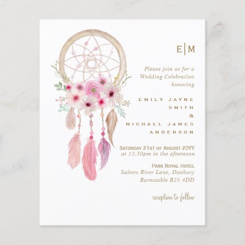 Boho Lavender Dream Catcher Pink Wedding