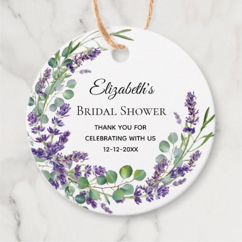Boho Lavender Eucalyptus Bridal Shower Favor Tags