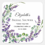 Boho Lavender Eucalyptus Bridal Shower  Square Sticker