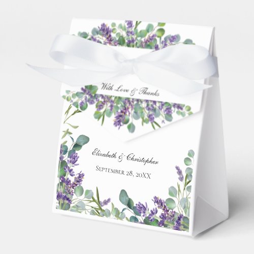 Boho Lavender Eucalyptus Elegant Formal Wedding Favor Boxes