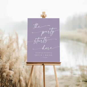 Boho Lavender Purple Party Wedding Welcome Sign
