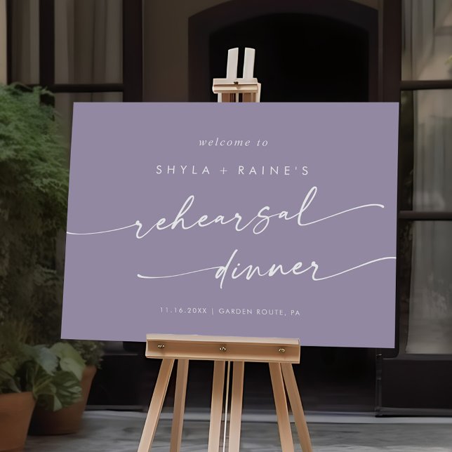 Boho Lavender Purple Rehearsal Dinner Welcome Sign (Creator Uploaded)
