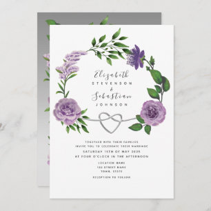 Boho Lavender Purple Wedding Invitation