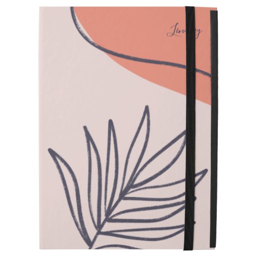 Boho Leaf Abstract Line Art Personalized iPad Pro 12.9" Case