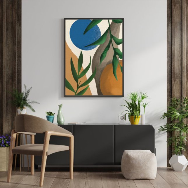 Boho Leaf Abstract Wall Art Digital Painting (Creator Uploaded)