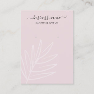 Boho Leaf Mauve Earring Jewelry Display Business Card