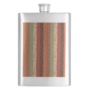 Boho Leaf Pattern – Rustic Botanical Design Flask