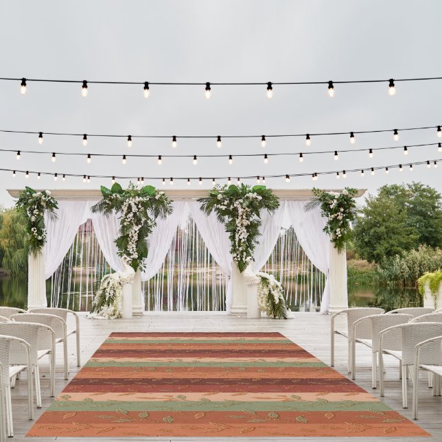 Boho Leaf Pattern – Rustic Botanical Design Outdoor Rug (Insitu (Wedding 1))