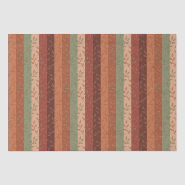 Boho Leaf Pattern – Rustic Botanical Design Tissue Paper (Front)