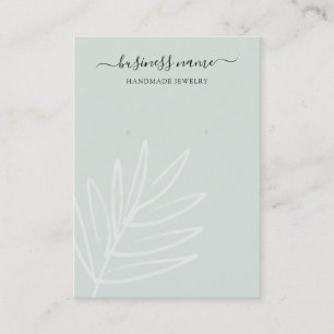 Boho Leaf Sage Green Earring Jewelry Display Business Card