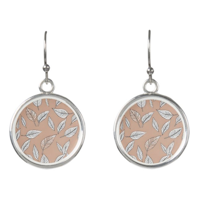 Boho leaves art earrings (Front)