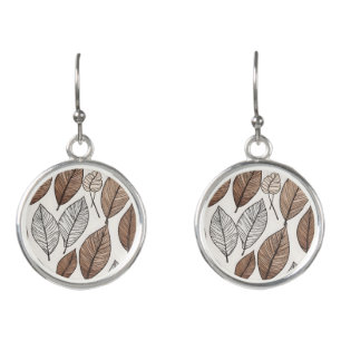 Boho leaves art earrings