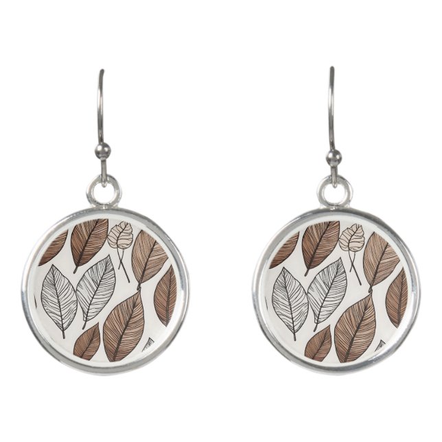Boho leaves art earrings (Front)