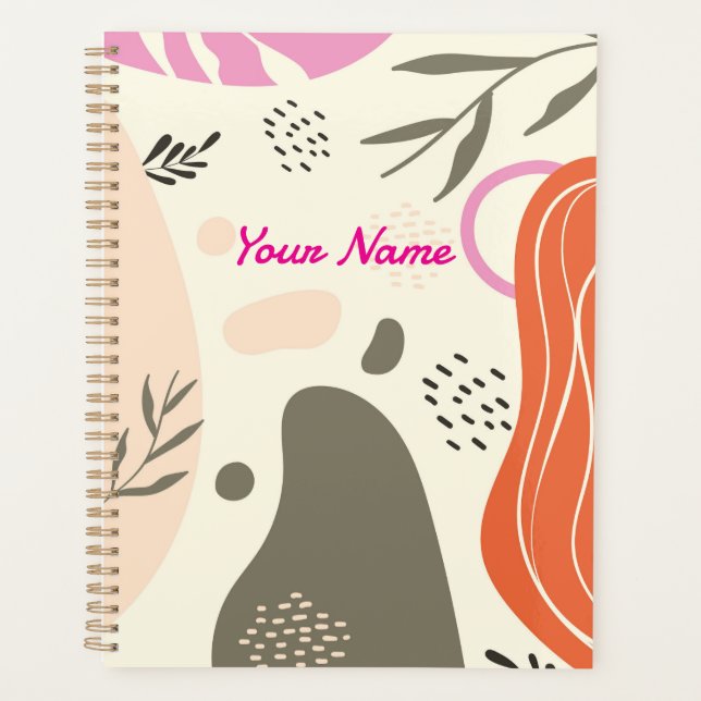 Boho leaves art Spiral Photo Notebook (Front)