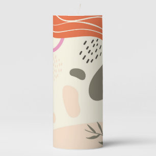 Boho leaves art Spiral Photo Notebook Pillar Candle