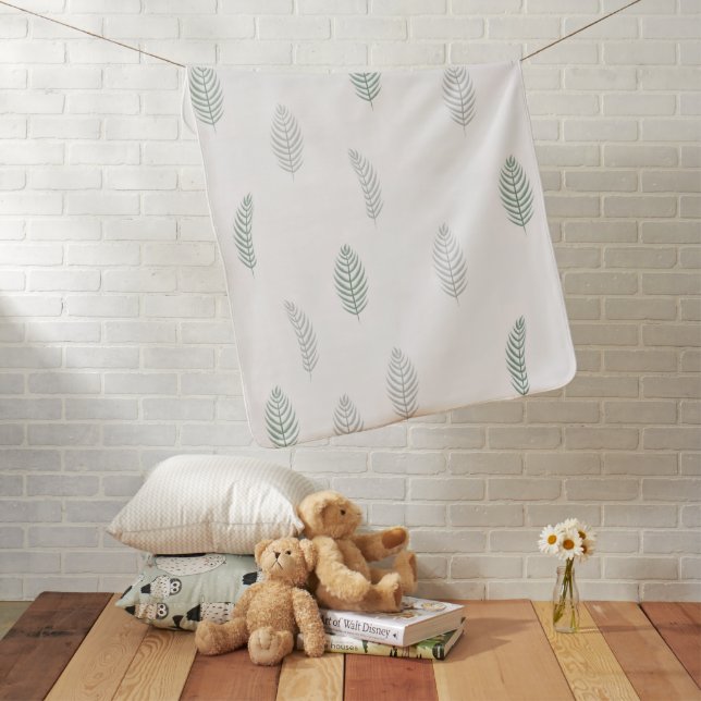 Boho Leaves Baby Blanket  (In Situ)