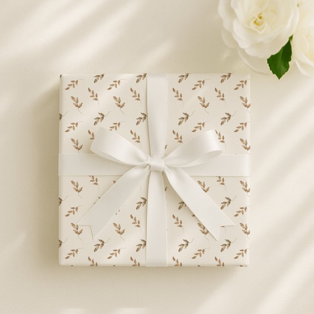 Boho leaves, gender neutral nursery  wrapping paper (Creator Uploaded)