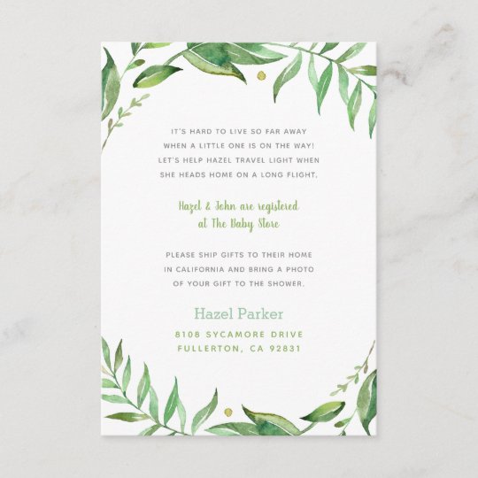 Boho Leaves Long Distance Baby Shower Insert Zazzle Com