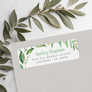 Boho Leaves Personalized Return Address Labels