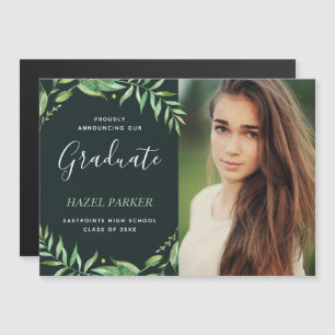 Boho Leaves Photo Graduation Announcement