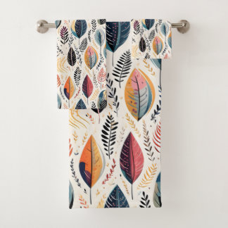 Boho Leaves Sienna Bath Towel Set