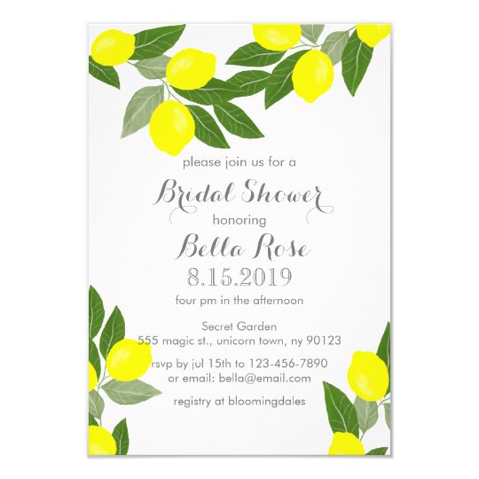 Boho Lemon Bridal Shower Invitations | Zazzle.com