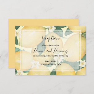 Boho Lemons & Leaves Wedding Reception Enclosure Card