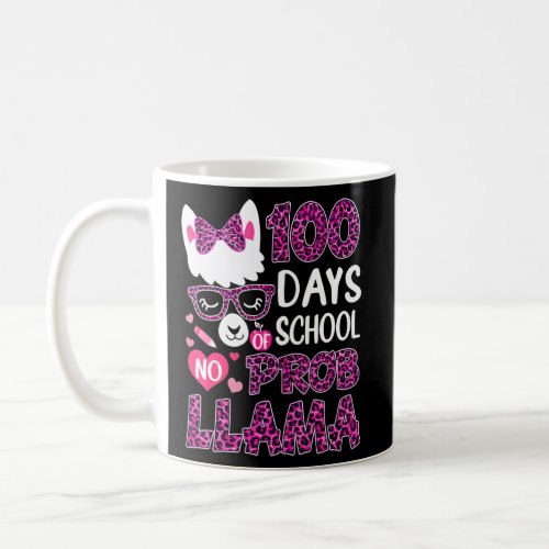 Boho Leopard 100 Days Of School No Prob Llama   Te Coffee Mug