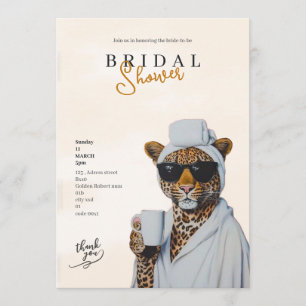 boho leopard bridal shower invitation