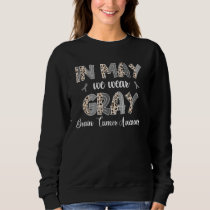 Boho Leopard In May We Wear Gray Ribbon Brain Tumo Sweatshirt
