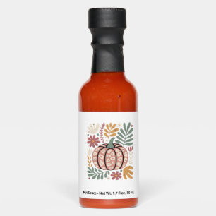 Boho Leopard Pumpkin Fall � Retro Autumn Floral Ha Hot Sauces