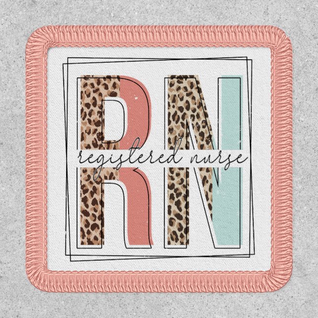 Boho Leopard Registered Nurse RN Patch (Front)