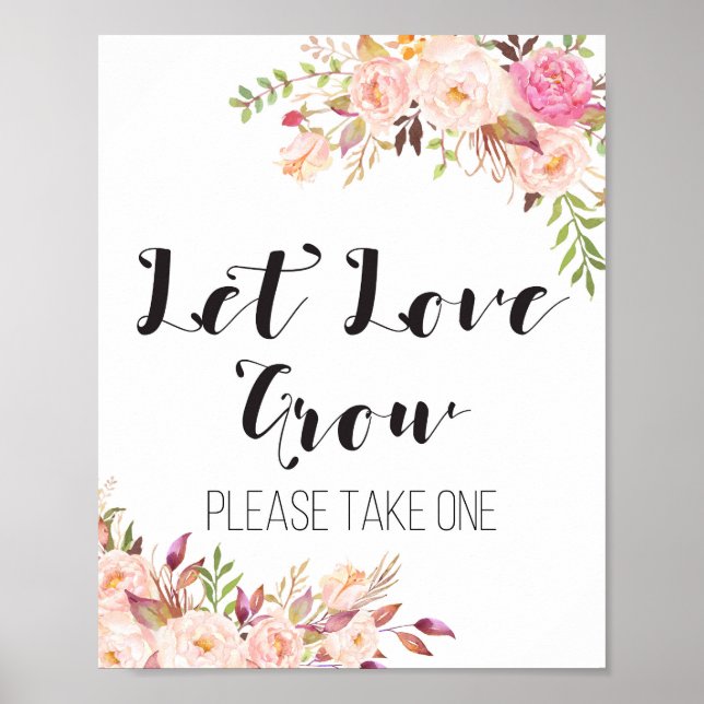 Boho Let love grow take a treat Sign (Front)