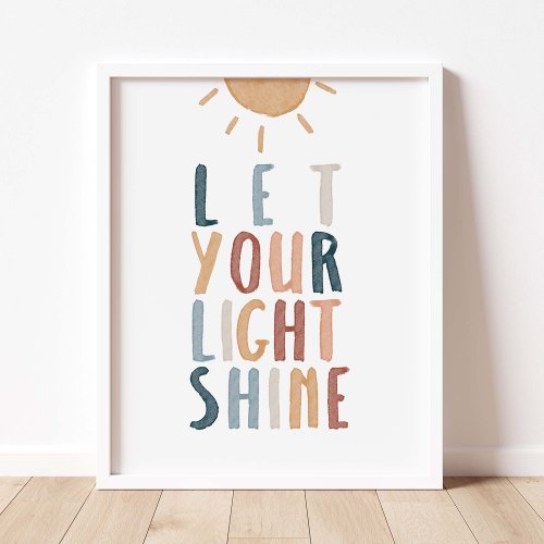 Boho let your light shine poster