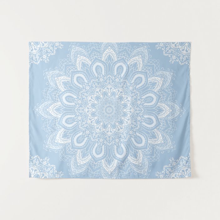 light blue mandala tapestry