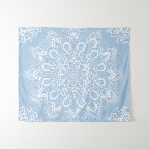 Boho Light Blue Mandala Tapestry