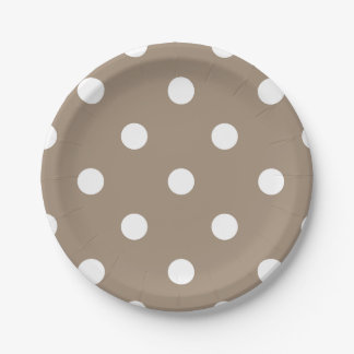 Boho Light Brown Spots Paper Plates