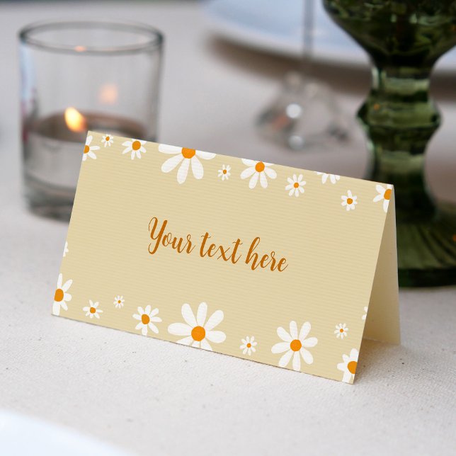 Boho Light Daisy Birthday Party Place Card (Creator Uploaded)
