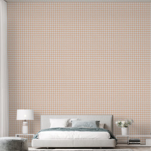 Boho Light Peach Houndstooth Wallpaper