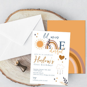 Boho Lil Miss One-derful Birthday Invitation