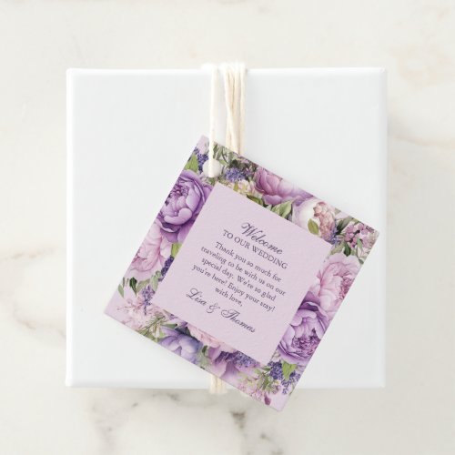 Boho Lilac Floral Wedding Favor Tags