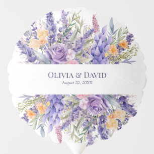 Boho Lilac Watercolor Wildflower Wedding Balloon