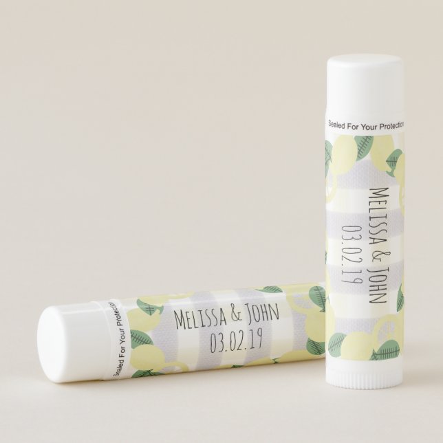 Boho Limon Bridal Shower Lemon Country Wedding Lip Balm (Front)