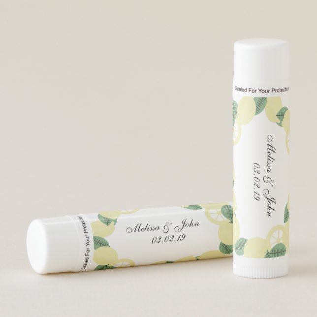 Boho Limon Bridal Shower Lemon Wedding Lip Balm (Front)