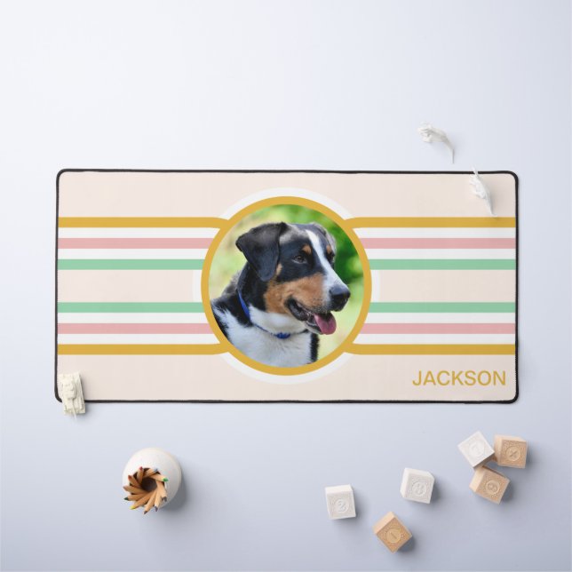 Boho Line Art Dog Photo Desk Mat (Kids Table)