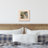 Boho Line Pattern in Terracotta Custom Photo Frame Canvas Print (Insitu(Bedroom))