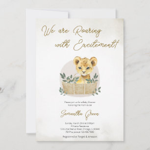 Boho Lion Cub Baby Shower Invitation