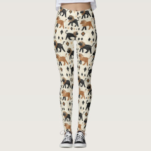 Boho Lion Tribal Safari Pattern Leggings