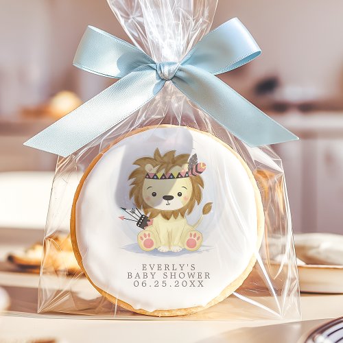 Baby Shower Treats 6 Boho Lion Tribal Watercolor Baby Shower Sugar Cookie