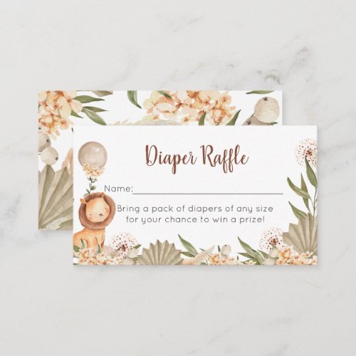 Boho Lion watercolor Diapper Receiving Card